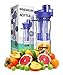 25oz Fruit Infuser Water Bottle with Carrying Loop and Finger Grips for Easy Transport