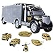 WolVol Military Transport Car Carrier Truck Toy with Army Battle Cars & Choppers Toys Inside - Great Toy for Kids Who Love Action and Vehicles