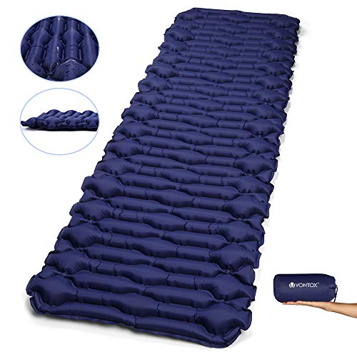V VONTOX Camping Sleeping Pad - Mat, (Large) Ultra Light Inflatable Sleeping Mat, Suitable for Camping, Backpacking, Hiking, Outing,Mountaineering,Best Self-Help Mat, Inflatable and Compact