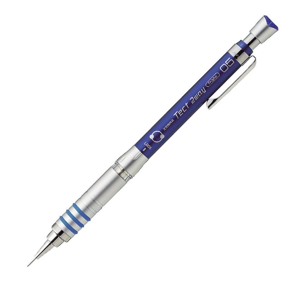 Zebra Mechanical Pencil, Tect 2 Way, 0.5mm Blue Body (MA41-BL)