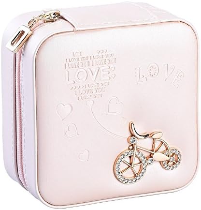 MelonYorki Travel jewellery box jewellery organiser PU leather jewellery storage boxes for Rings Earrings Necklace Birthday Gift (Rose Gold)