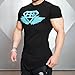 Men's Workout Muscle Shirts Fitness Gym Bodybuilding Short Sleeve Tees Black Blue Medium, Tag XL