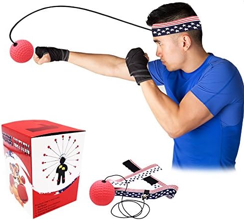 Boxing Nation Boxing Reflex Ball on String for Training to Improve Reactions and Speed, Boxing Ball Equipment for Boxing, MMA and Other Combat Sports, Great for Fitness and Training