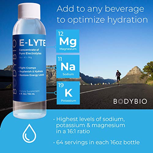 BodyBio Electrolytes for Hydration 16 oz Concentrate No Sugar No Calories Keto