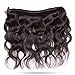 Sunber Body Wave Human Hair Bundles, 12A Grade Brazilian Virgin Hair 10”12”14”Hair Extensions 3 Bundles 100% Unprocessed Weave Bundles Natural Black Color Double Weft Body Wave Bundles