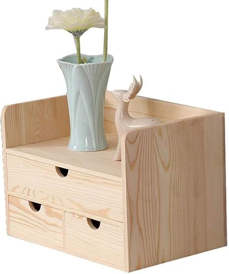 ジンニュウ 収納ボックス 収納ケース ウッド収納ボックス 卓上収納 小物入れ 大容量 多機能 便利グッズ リモコンラック 引き出し式 木製 文具収納 ベージュ F