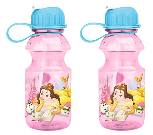 Zak! Designs 14 oz. Beauty and the Beast Tritan Water Bottle with Flip-up Spout 2-Pack)