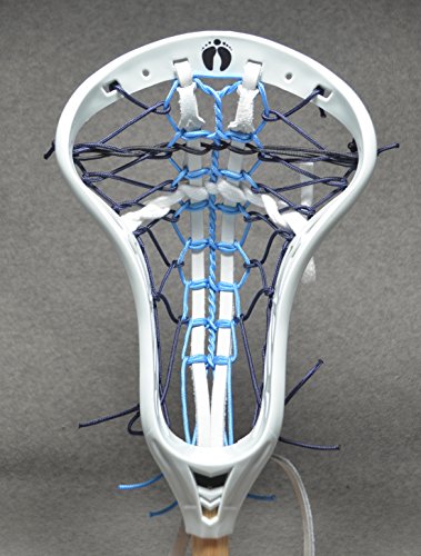 JAY BIRD Inspired by Hopkins U. Blackfeet Lacrosse Mini Stick Traditional strung Pita Pocket White Leathers - White Head with White Wash finish Handle