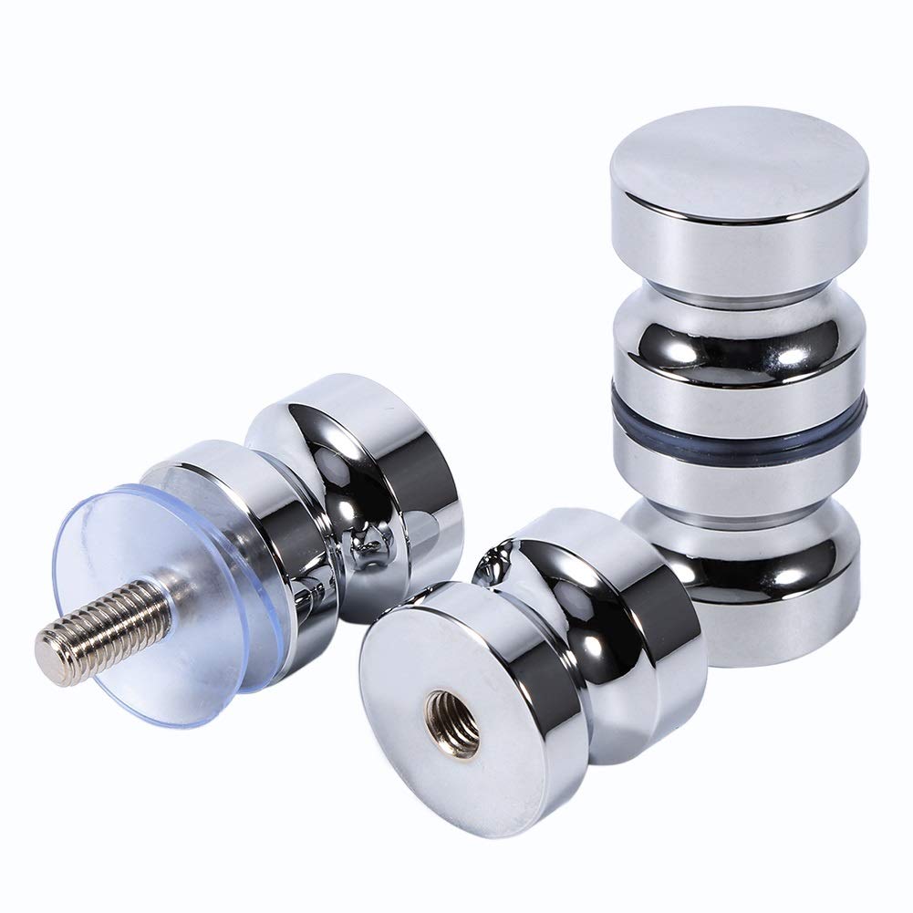 Shower Door Knobs, 3cm Back-to-Back Door Handle Aluminum Alloy Mirror Knob Pull Handles Knob with Screw Replacement for Glass Bathroom Sliding Doors