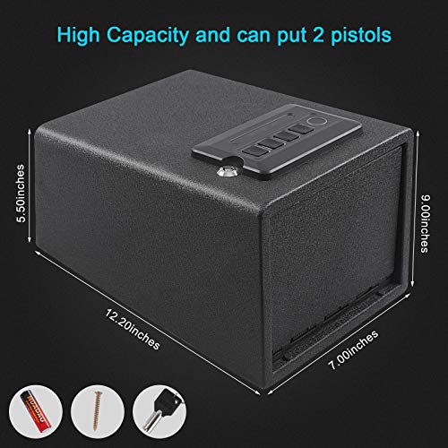 Dalmbox Biometric Gun Safe Gun Vault Fingerprint Pistol Safe Quick Access Handgun Lock