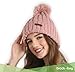 Brook + Bay Pom Pom Beanie Winter Hat for Women - Faux Fur Pompom Warm, Thick & Chunky Soft Cable Knit Hats - Cute & Trendy Cold Weather Knitted Caps - Stylish & Trendy Snow & Ski Beanies for Ladies