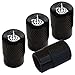 TRICKTOPPERS Vivid Black Anodized Billet Aluminum Tire Wheel Valve Stem Dust Caps for Cars Trucks Trailers SUV's RV's Motorcycles Bikes More (Set of 4) Skeleton Skull FU Hand Middle Finger