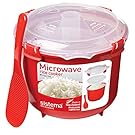 Sistema 1110 Microwave Cookware Rice Steamer, 87.2 Ounce/2.6L, Red
