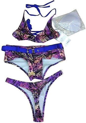SNEED-Women's Halter Bikinis/Multi-pieces , Floral Push-up/Wireless/Padded Bras Nylon/Spandex Purple/Green/Yellow/Brown , green-xxs , green-xxs