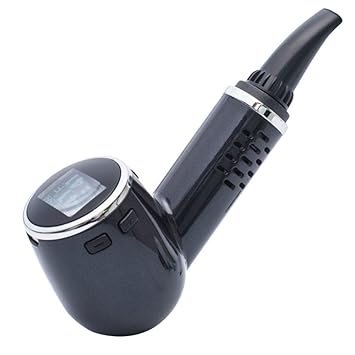 Dry Herb Vaporizer Kräuterverdampfer mit cooler Pfeifenform mit reinem Geschmack (Black)