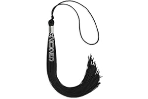 Endea Graduation Single Color Tassel with Silver Stacked Date Drop (Black, 2025)