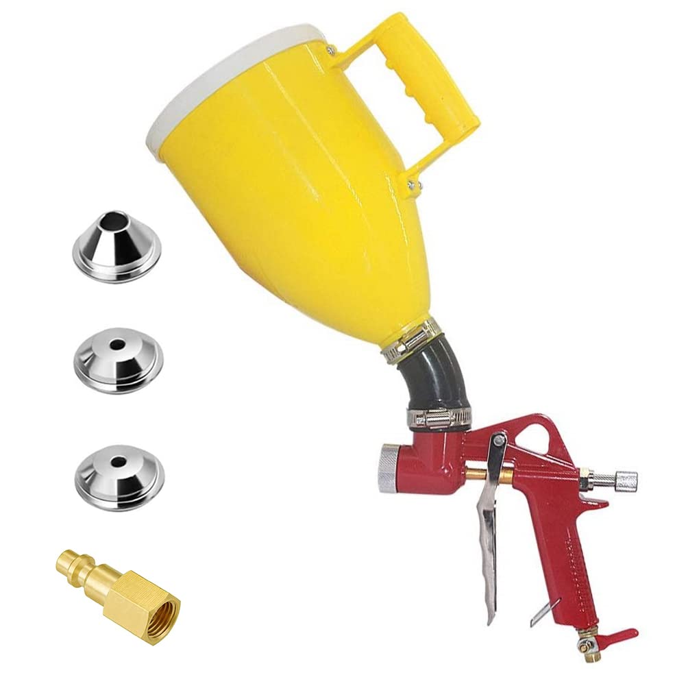 Photo 1 of Joywayus Air Hopper Spray Gun with 4.0mm/6.0mm/8.0mm Nozzle Paint Texture Drywall Painting Sprayer, Yellow, 0.79 Gallon (3 L) Elbow