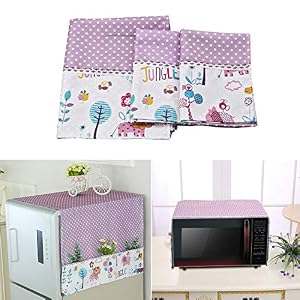 LSJDEER 3PCS Fridge and Microwave Oven Dust Cover