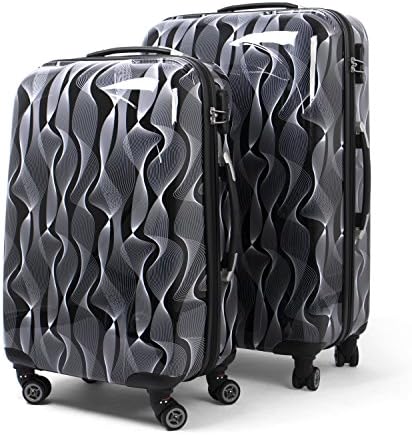MasterGear Luggage Set with ABS Hard Shell – Set of 2 Suitcases with 4 Spinner Wheels (360 degrees) – Stackable M & L
