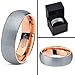 Charming Jewelers Tungsten Wedding Band Ring 7mm Men Women Comfort Fit 18k Rose Yellow Gold Plated Blue Black Grey Dome Brushed