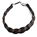 TY.HERMENLISA Chunky Synthetic Hair Braided Headband Classic Wide Plaited Braids Elastic Stretch 3 strands Hairpiece Women Beauty Accessory, 50g, Chocolate