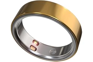 ELENVA Smart Ring Health Tracker 5ATM Waterproof Sport Ring Exclusive Vibration Alerts Titanium Blood Oxygen/Sleep/Emotional Management Women Cycle Prediction Compatible with iOS/Android Royal Gold 6.5