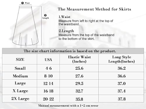 Yincro Women's Flowy Maxi Skirt Summer Pleated High Waisted Casual Long  Skirts with Pockets