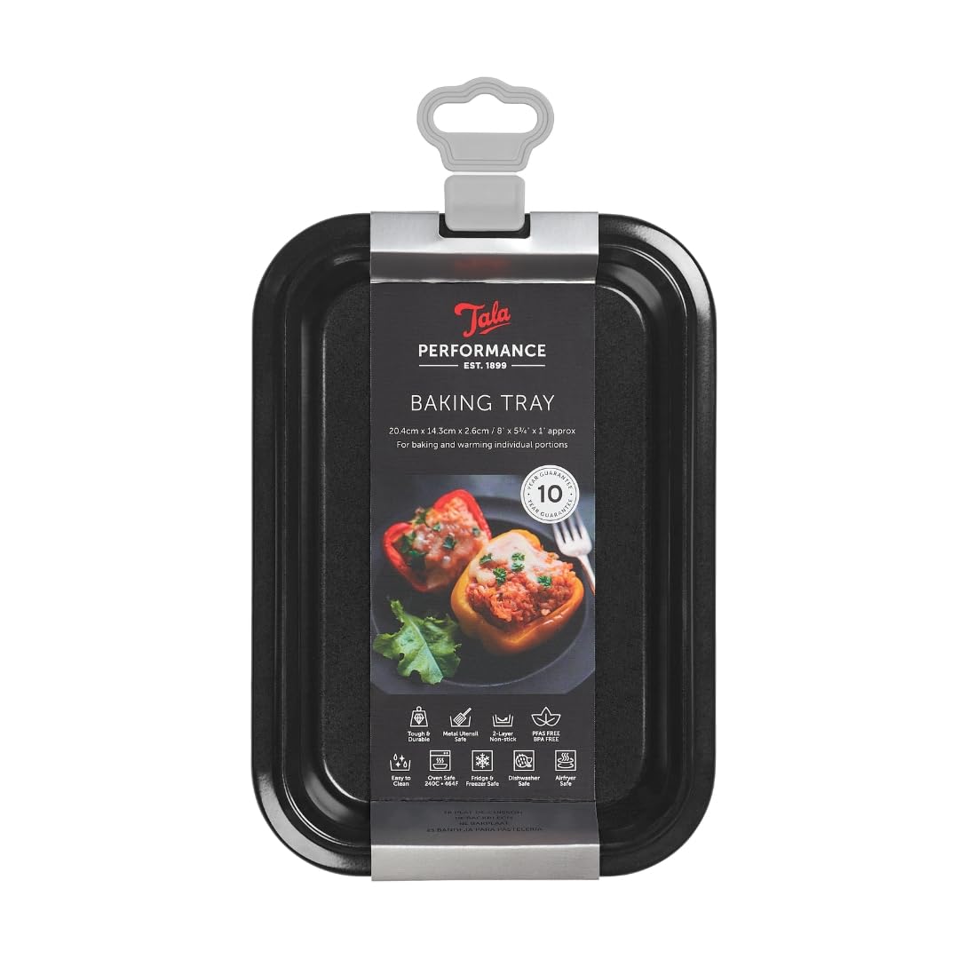 Tala Performance Baking Tray, 19.3x13.2x2.1, Carbon Steel with Eclipse Non-Stick Coating, Heavy-Duty Oven Tray for Cooking & Roasting, Dishwasher Safe, Black