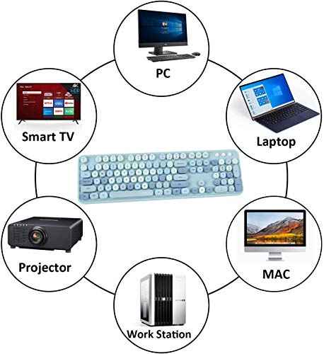 Colorful-Computer-Wireless-Keyboard-Mouse-Combos-Cute-Keyboard-and-Mouse-Set-Typewriter-Flexible-Keys-Office-Full-Sized-Keyboard-24GHz-Dropout-Free-Connection-and-Optical-Mouse-Blue Colorful Computer Wireless Keyboard Mouse Combos, Cute Keyboard and Mouse Set, Typewriter Flexible Keys Office Full…
