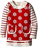Hatley Little Girls' Button Neck Dress-classic Snowflakes