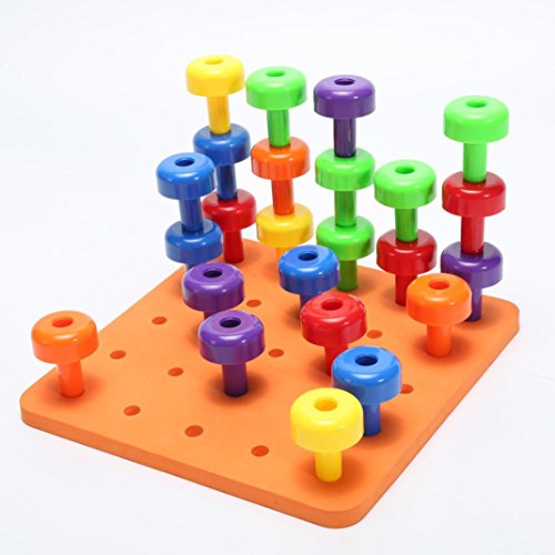Putars Cute 30PCS Peg Board Set Montessori Therapy Fine Motor Toy for Toddlers Pegboard