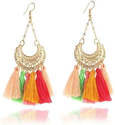 2018 New Type Nice Ethnic Handmade Bohemian8477 Style Earrings Tassel Long Earrings Fringed Colorful Drop Earrings For Women Fashion Wedding Jewelry