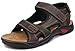 Kunsto Men's Leather Athletic Sport Sandal Flats Shoes