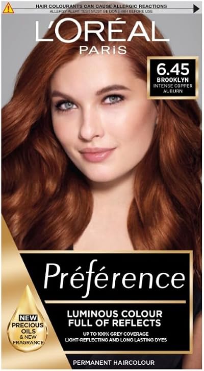 L'Oreal Paris Preference 6.45 Brooklyn Copper Auburn Permanent Hair Dye Long