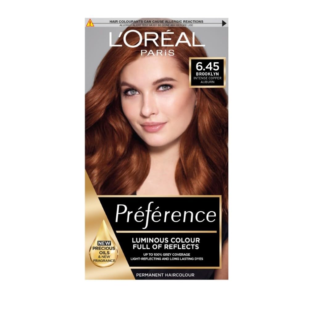 L'Oreal Paris Preference Hair Dye, Long Lasting, Luminous Permanent Hair Colour, 6.45, Brooklyn
