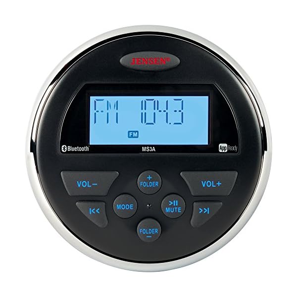 Jensen-AMFMUSB-Waterproof-Marine-Stereo-With-Enrock-Universal-USB-35MM-Auxiliary-Interface-Mount-WEnrock-Marine-Radio-Antenna-Black
