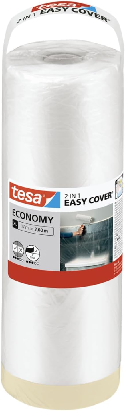 tesa Easy Cover ECONOMY Painting Cover Sheet 17m x 260cm Masking Tape Foil