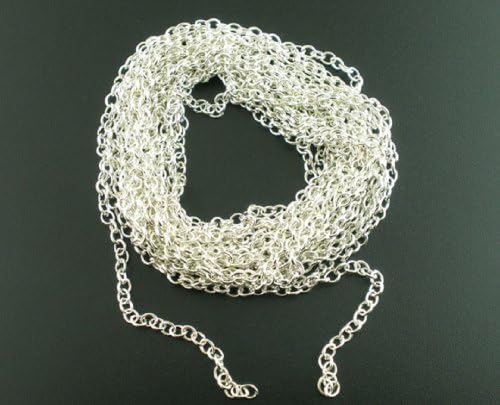 1m / 1 Metre x Silver Plated Link Chains Findings Crafting Beading Jewellery Making 3.8mm x 3.8mm - Beads and Charms