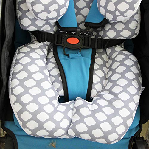 AIPINQI Head and Body Support Pillow with Neck Support for Baby Car Seat and Strollers, Cloud