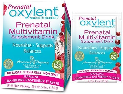 Prenatal Oxylent, Sparkling Cranberry Raspberry 30-count (5.8 ounces) by Vitalah