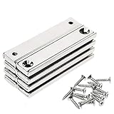Stritra - 8pcs Strong Neodymium Rectangular Bar Pot Magnets with Counter Countersunk Hole Matching Strikers and Mounting Screws Tools Holder, Straighten Out Cabinet Closet Door