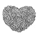 JWH 3D Flower Throw Pillow Covers Decorative Aesthetic Floral Accent Pillow Cases Heart Shaped Cushion Love Decor for Couch Living Room Bed Chair 14 x 16 Inches Gray