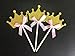 27-Pack Pink and Gold Girl Baby Shower Cupcake Toppers Picks, Glitter Crown Dress Trojan Lollipop Cake Toppers, Girls Birthday Party Favor Decoration Kit