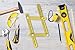 iTools Multi Angle Template Tool - Angle-izer Measuring Ruler Layout Multi-angle Tool with Metal Knobs and Bolts - Perfect for Tiling, Flooring, Brick Laying, Deck Building (Yellow (Plastic))