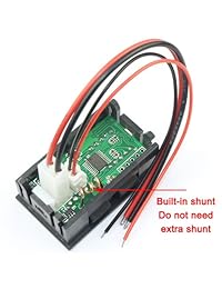 DC 5 bits 0 3 A amperímetro Ampere Meter Rojo Azul Amarillo Verde LED corriente Tester Gauge Built in Shunt, Azul, 1