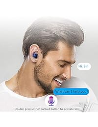 Auriculares inalámbricos Bluetooth 5.0 con micrófono integrado resistente al agua y 500 fundas de carga.