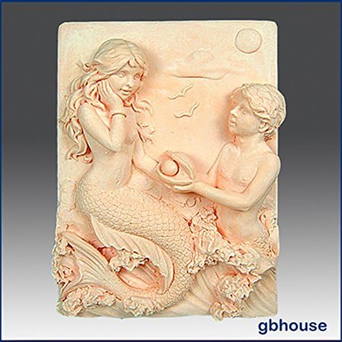 Mermaid Couple - Detail of High Relief Sculpture - Silicone Soap/Polymer/Clay/Cold Porcelain Mold