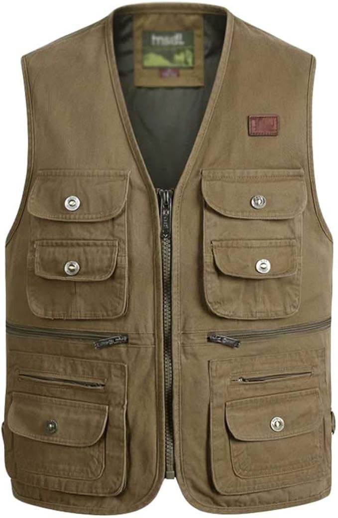 Guiran Herren Outdoor Slim Weste Mit Vielen Taschen Atmungsaktiv Angeln Fotografie Weste
