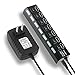 Insten 7-Port USB 2.0 Hub High Speed AC Power Adapter (5V/2A), USB Hub Individual Power On/Off Switches and LED Light Indicator Compatible with Windows, MacOS, PC, Laptop & USB Flash Drive