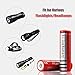 Deruicent 4 Pack 3.7V 18650 Rechargeable Li-ion Battery with Charger for High-Power LED Flashlights, Headlamps